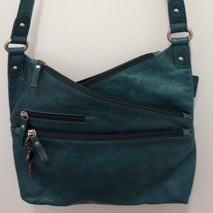 Osgoods Marley,blue bag with 3 compartments9 pockets leather adj